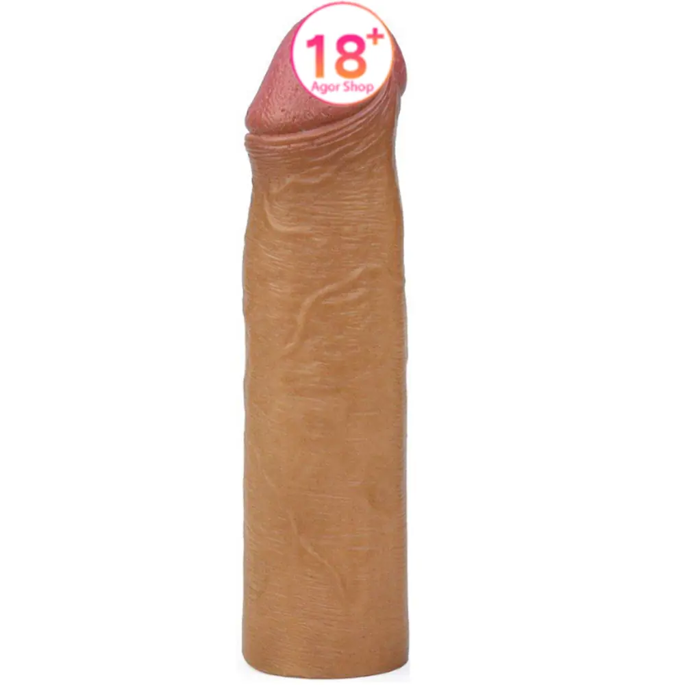 Lovetoy Nature Extender penis rukavac od platinskog silikona sa pravim teksturom i zakrivljenim oblikom LV4213B