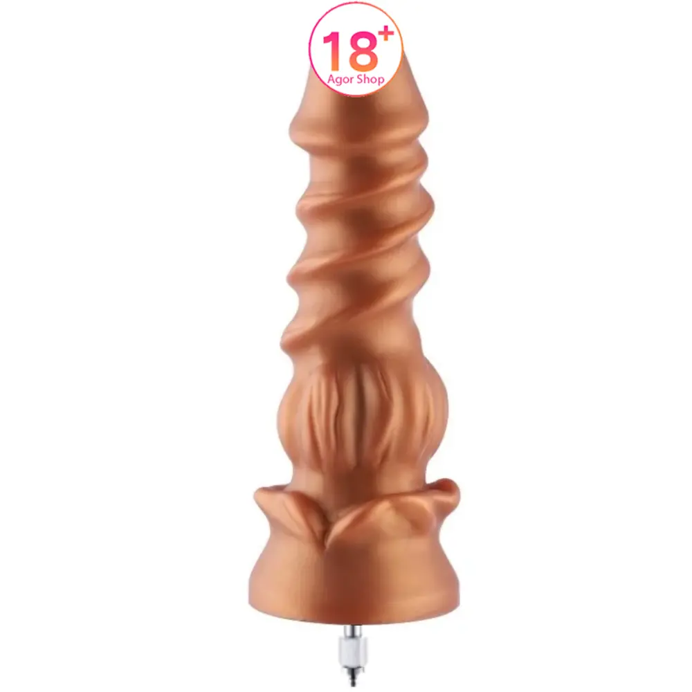 Hismith Seks Mašina Dildo KlicLok Flower Gold Medium 23 cm
