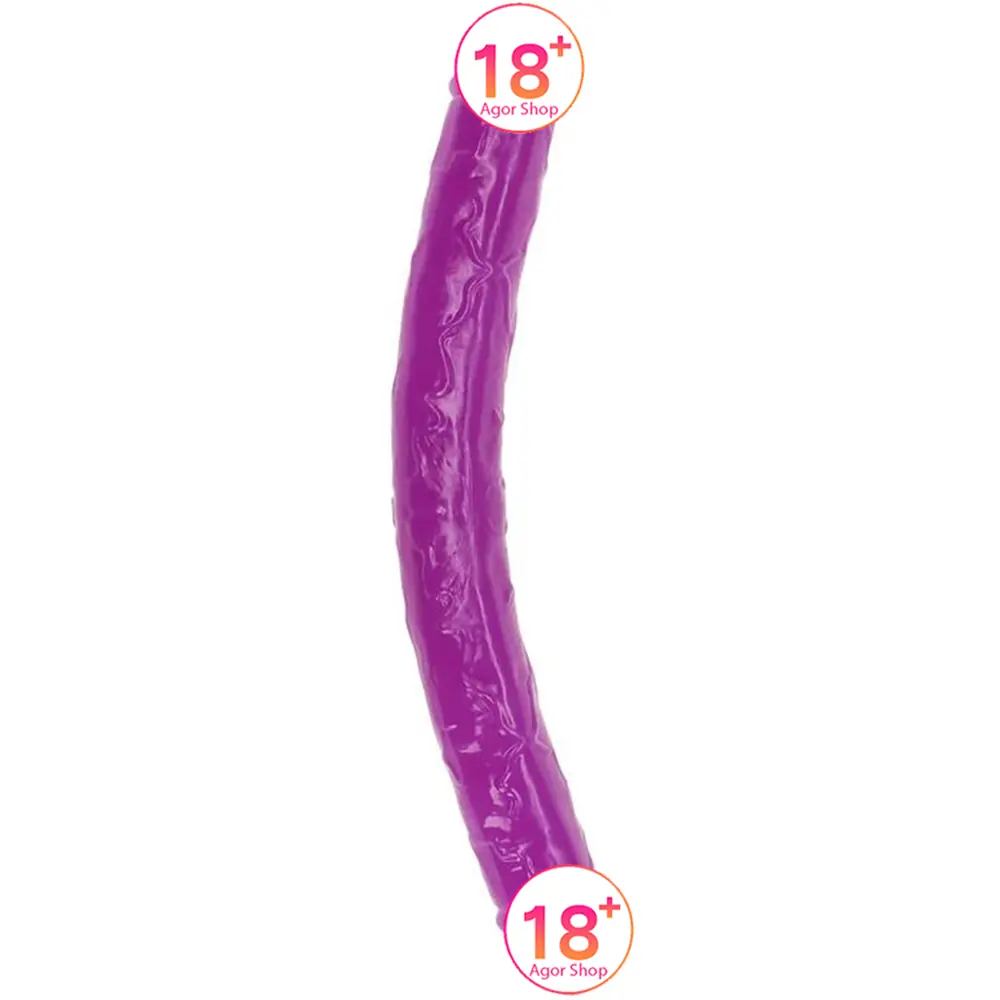Doc Johnson Crystal Jellies Jr. Double Dong Violet Jel Tekstura 30 cm