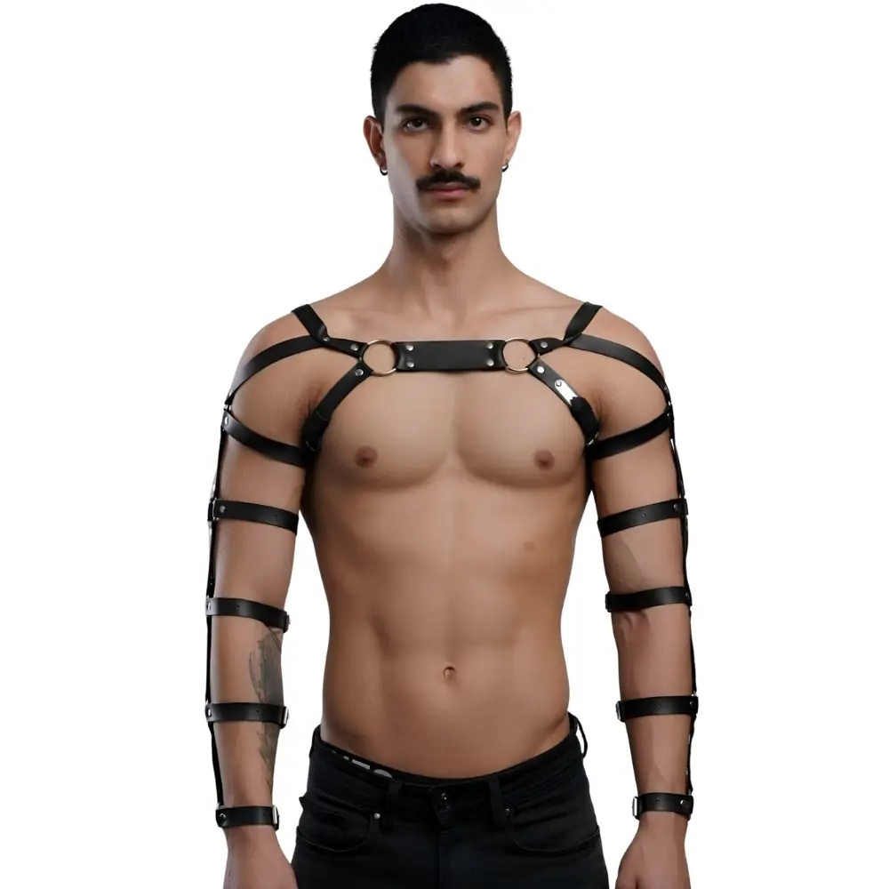 Agor Fantasy Wear kožni rukav i grudi detaljni harness