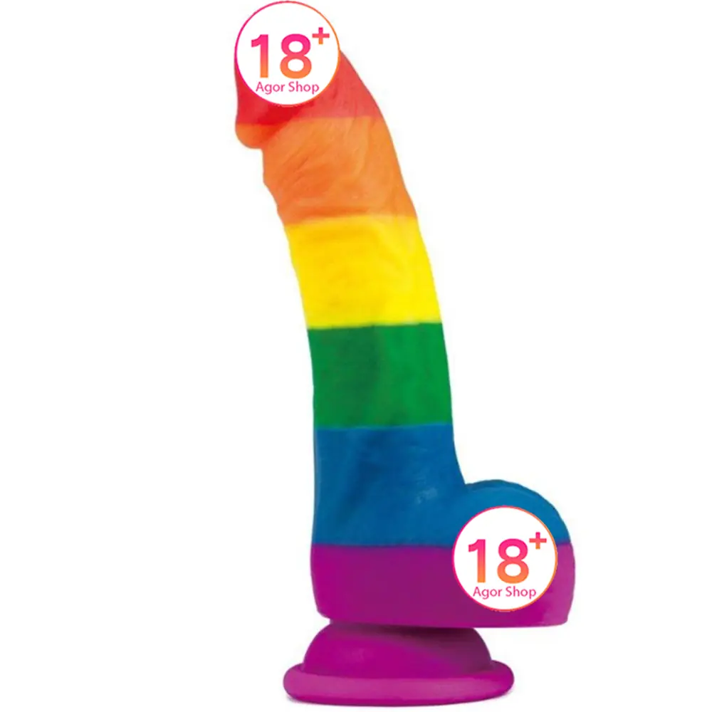Lovetoy Prider Dildo 20 cm Šareni Mekani Tekstura Realistični Penis LV410027