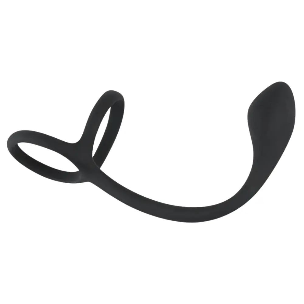 Black Velvets Prsten za Penis i Testise s Anal Plugom