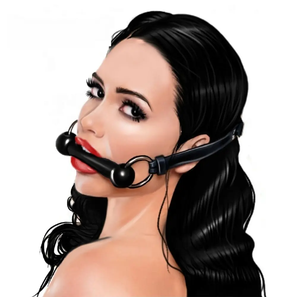 Agor Fetish Fantasy Series Konjski Bit Gag Kožni Usta Kamen - Crni