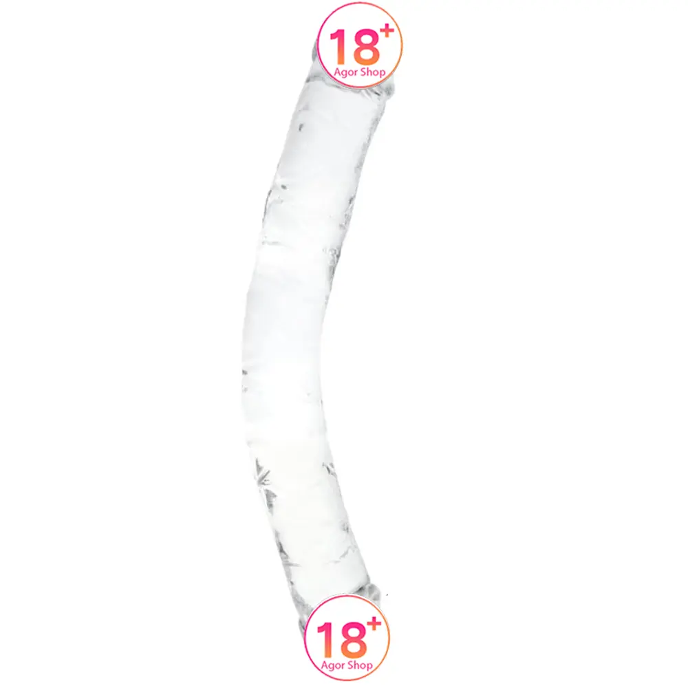 Lovetoy Flawless Clear 30 cm dvojni dildo dvostrani penis