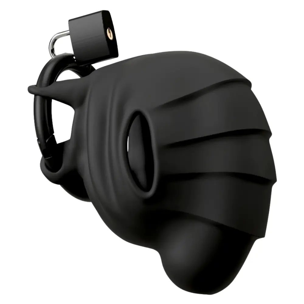 Black Velvets Cock Ball Cage penis prsten i penis ključ
