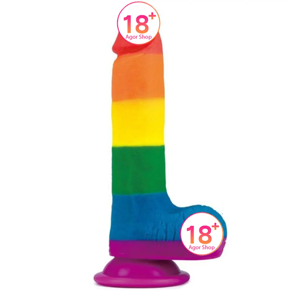 Lovetoy Prider Dildo 23 cm Šareni Mekani Tekstur Realistični Penis