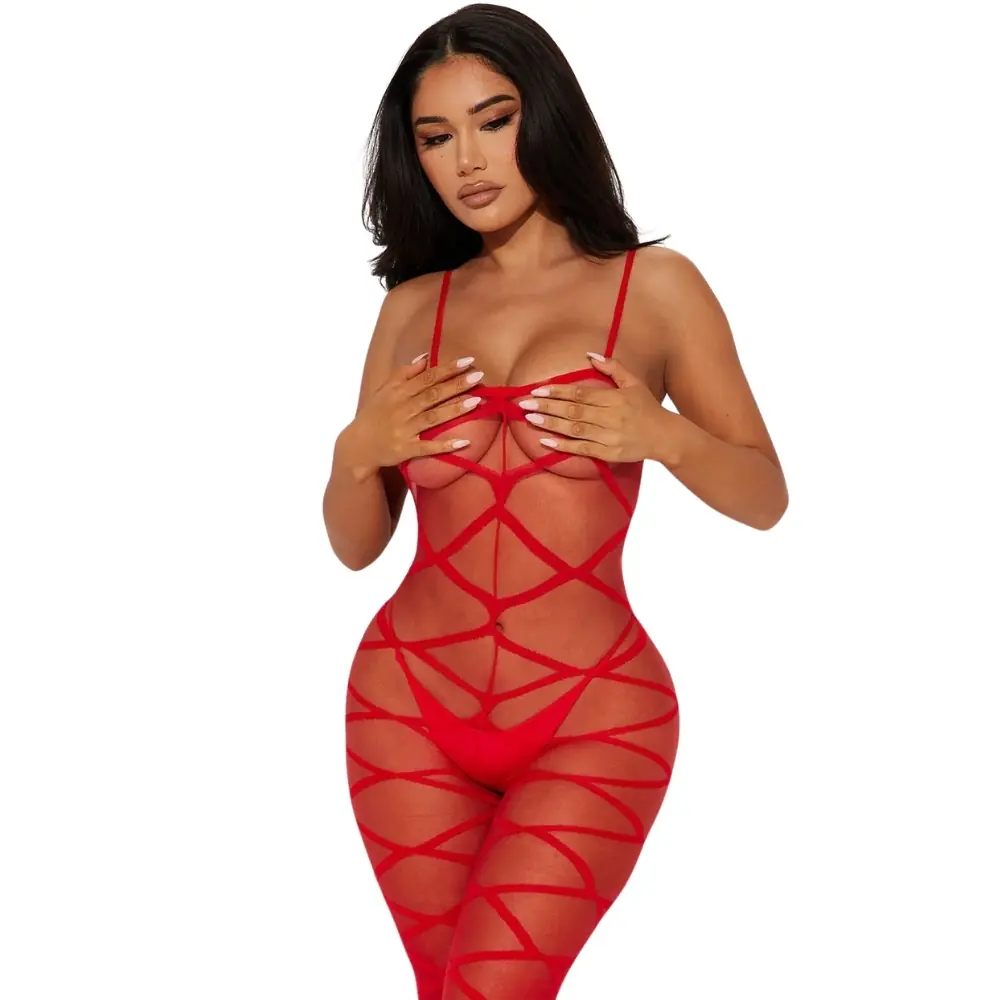 Agor Erotica Wear s trakama ukrštene pruge fantazna tjelesna čarapa