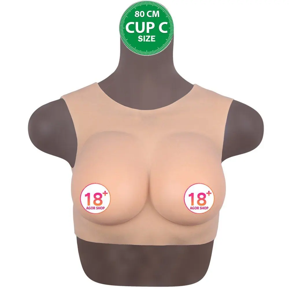 Agor Bodysuit Crossdresser Braon s Rukavima Nosivi Silikonski Grudi Cup C