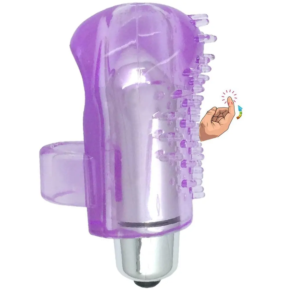 Agor Prstni Vibrator Silikonski Ljubičasti Nazubljeni