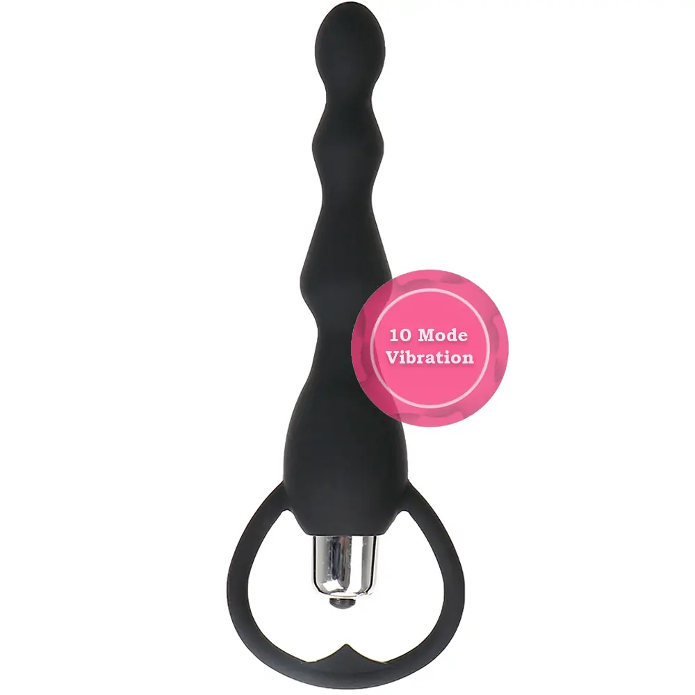 Agor Anal fantazija s perlama 10 modova anal vibrator – crna
