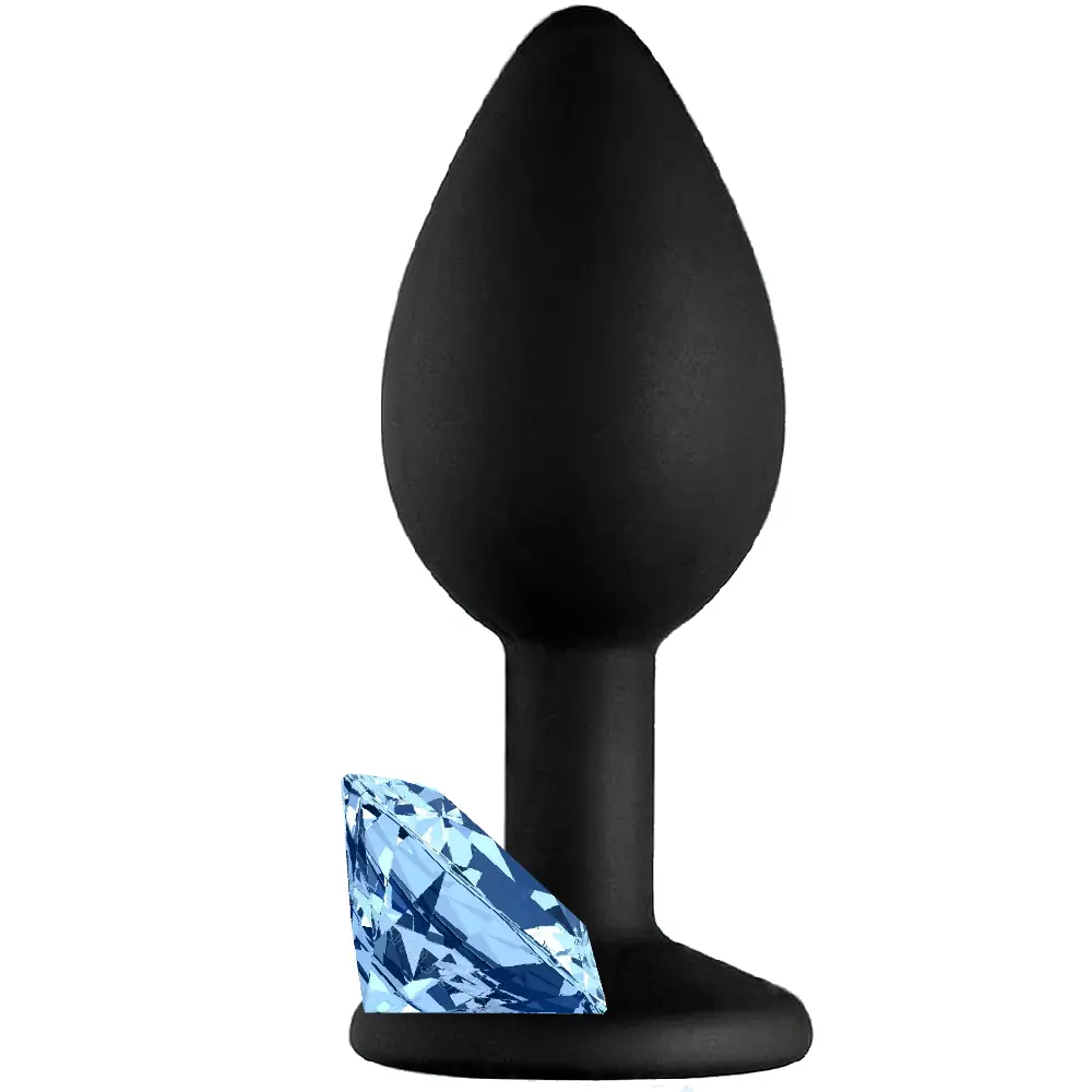 Agor anal fantazija silikon crni sa dijamantnim kamenjem analni plug