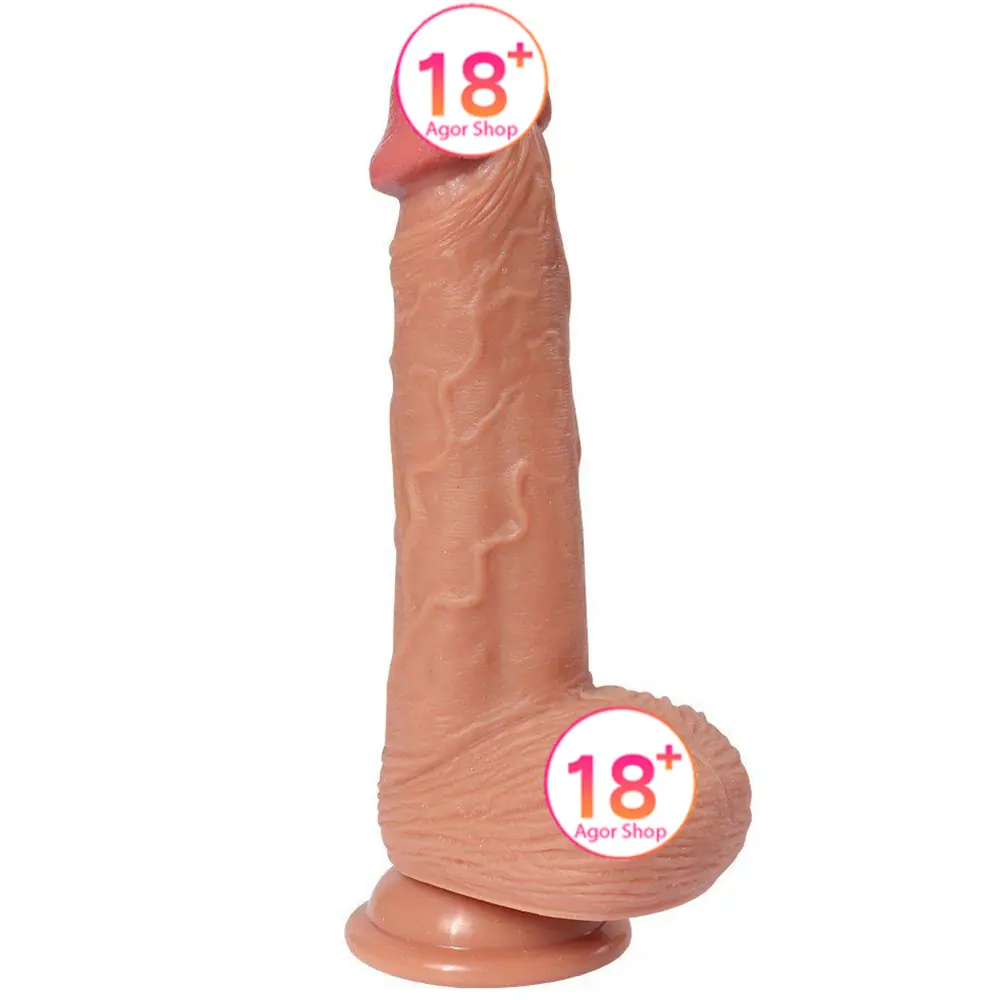 Shequ Dildo Series Ike 20 cm Natural Tekstura Realistični Penis
