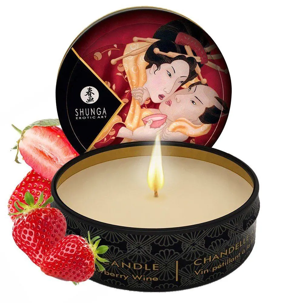 Shunga Mini Masažna Svijeća Jagoda 30 ml