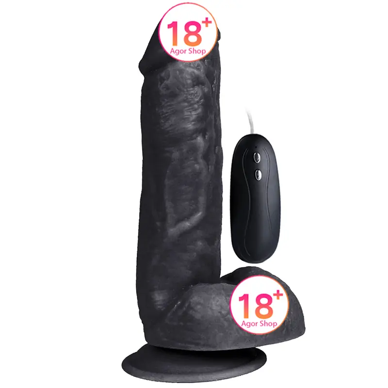 Dildo Series Kassadin Black 18 cm Vibrirajući Realistični Penis