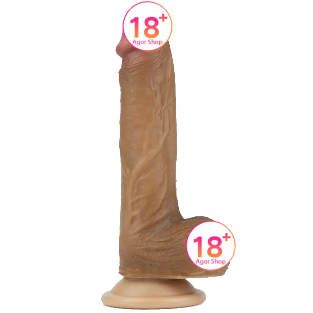Lovetoy Dvojna Slojena Platinski Silikonski Dildo Braon 21,5 cm Realistički Penis LV4003B