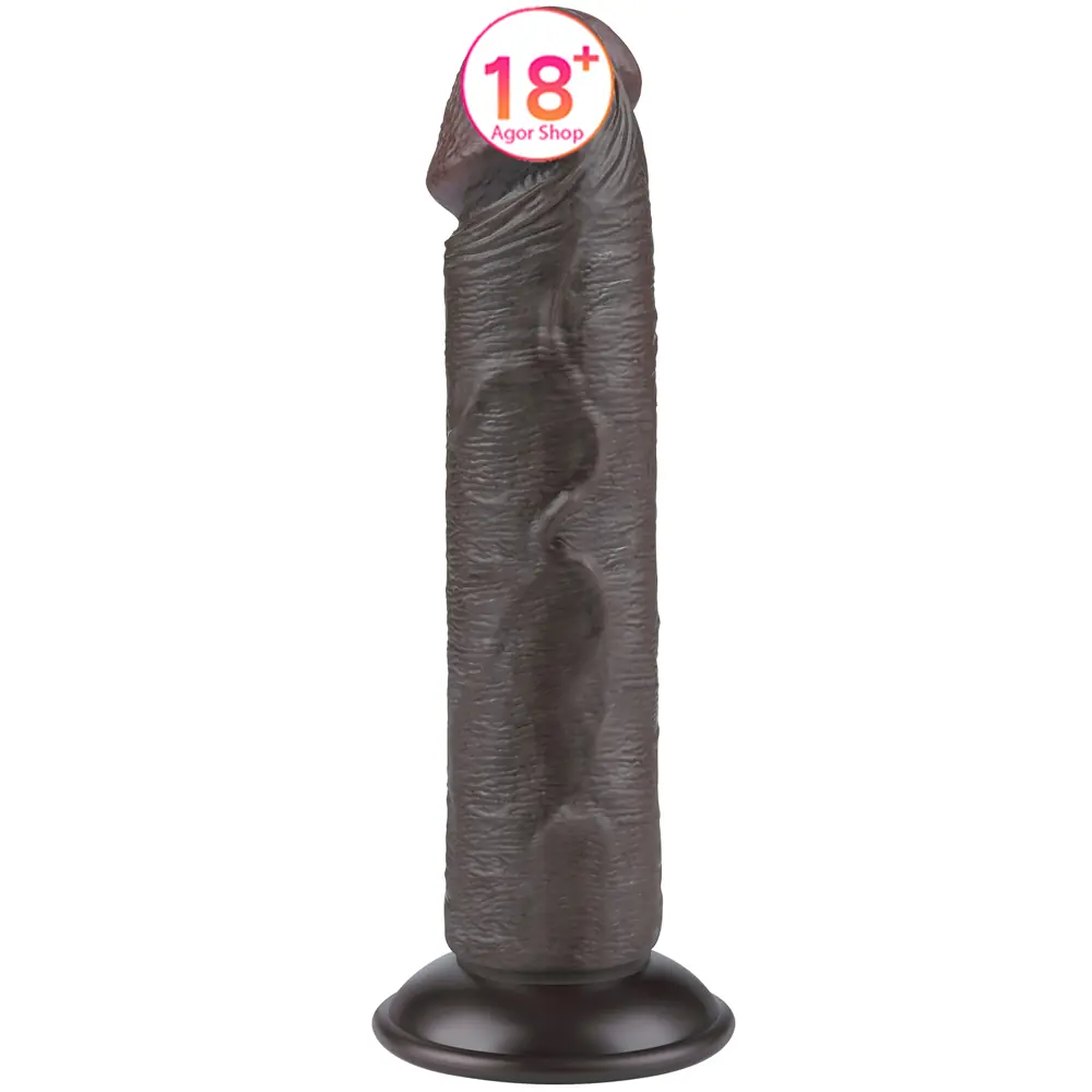 Lovetoy Sliding Skin Dual Layer Dong Crni 20 cm Bez Testisa Realistički Penis
